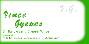 vince gyepes business card